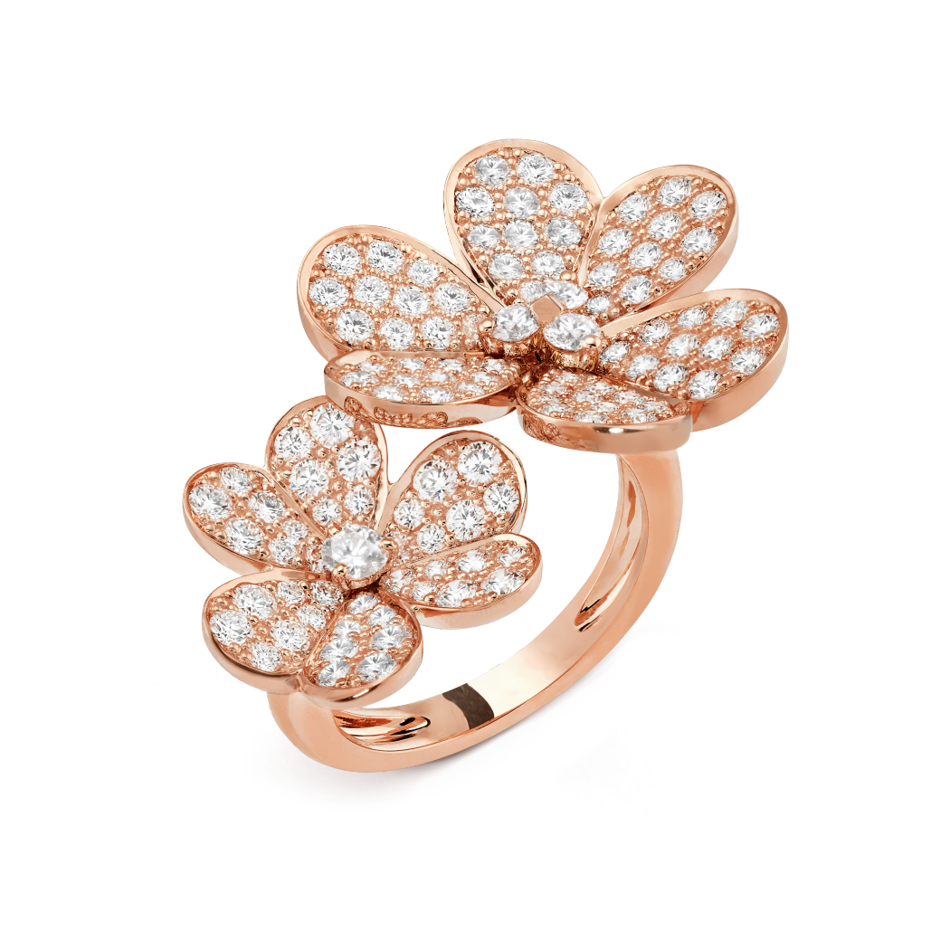 18K Gold Diamond VCA Frivole Between the Finger Ring
