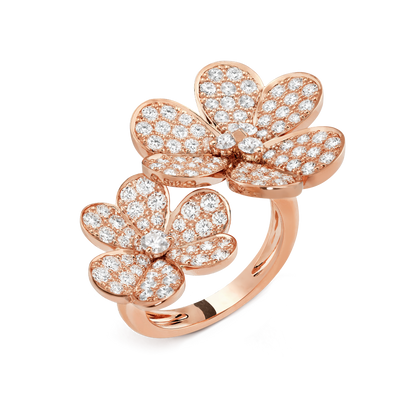 18K Gold Diamond VCA Frivole Between the Finger Ring