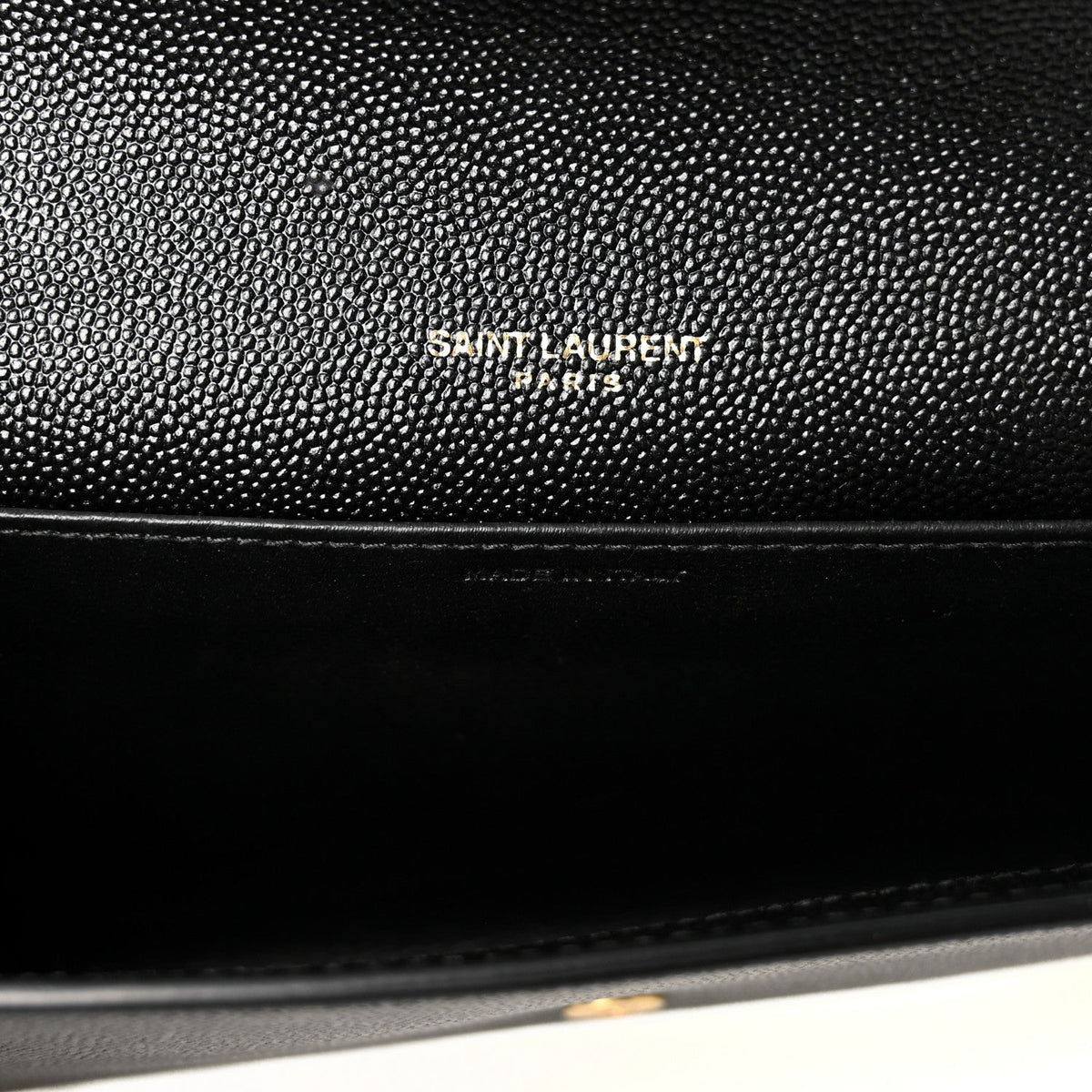 Saint Laurent Grain de Poudre Uptown Chain Wallet Black