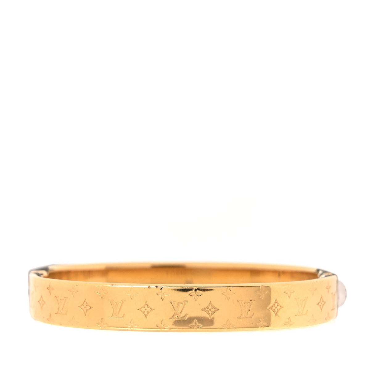 Louis Vuitton Brass Monogram Nanogram Cuff M Gold