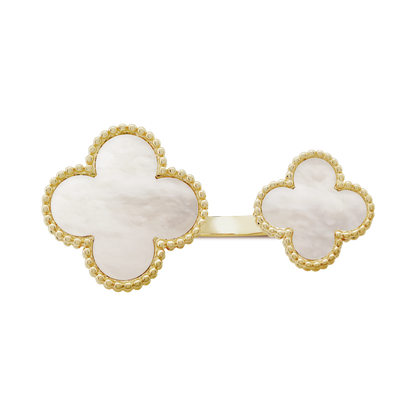 18K Yellow Gold Mother-of-Pearl VCA Magic Alhambra Between the Finger Ring