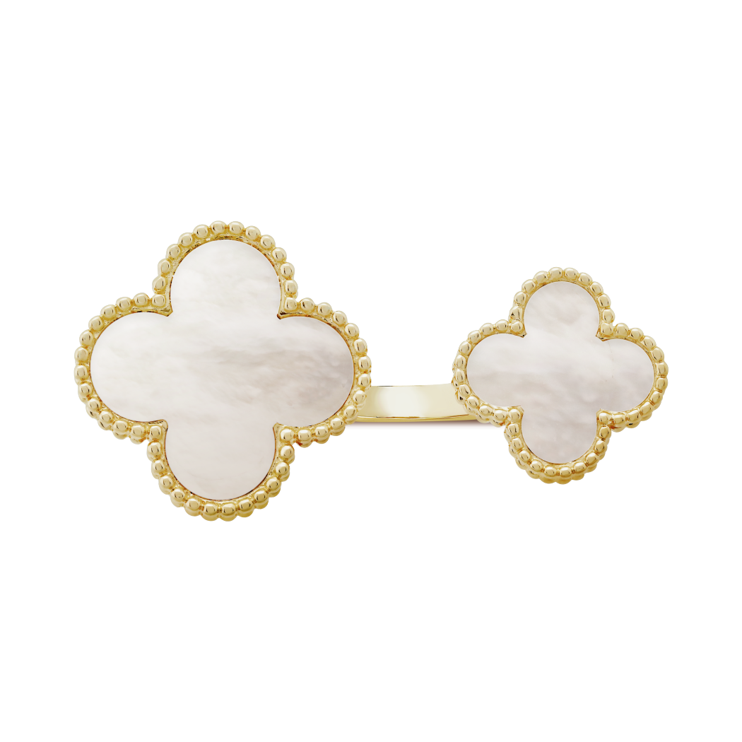 18K Gold Mother-of-Pearl VCA Magic Alhambra Between the Finger Ring