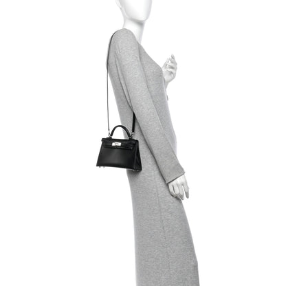 Hermès Box Calfskin Mini Kelly Sellier 20 Black