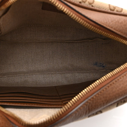 Gucci Monogram Mini Bree Messenger Bag Beige Tabacco