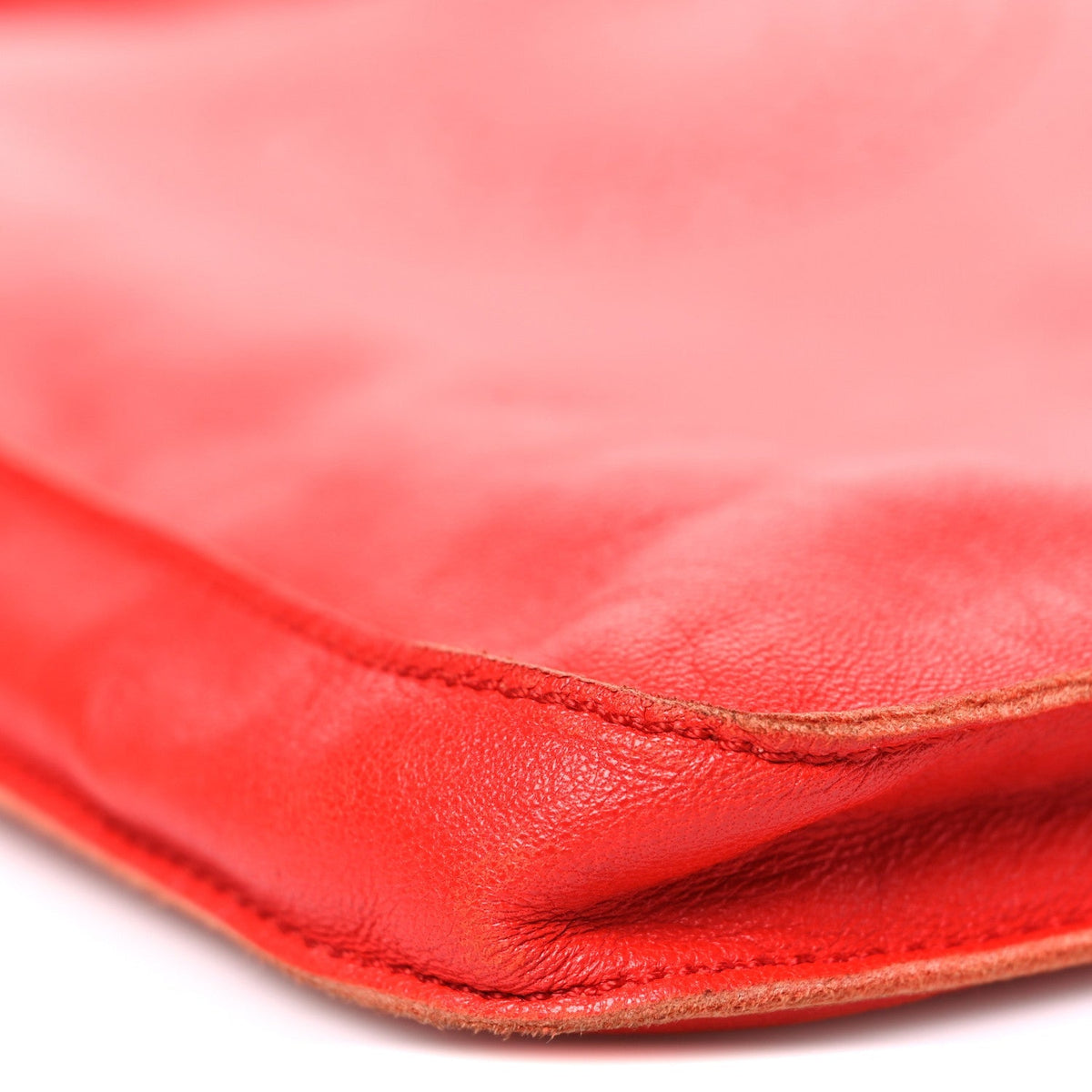 Hermes Lambskin Clou De Selle Pouch Rouge