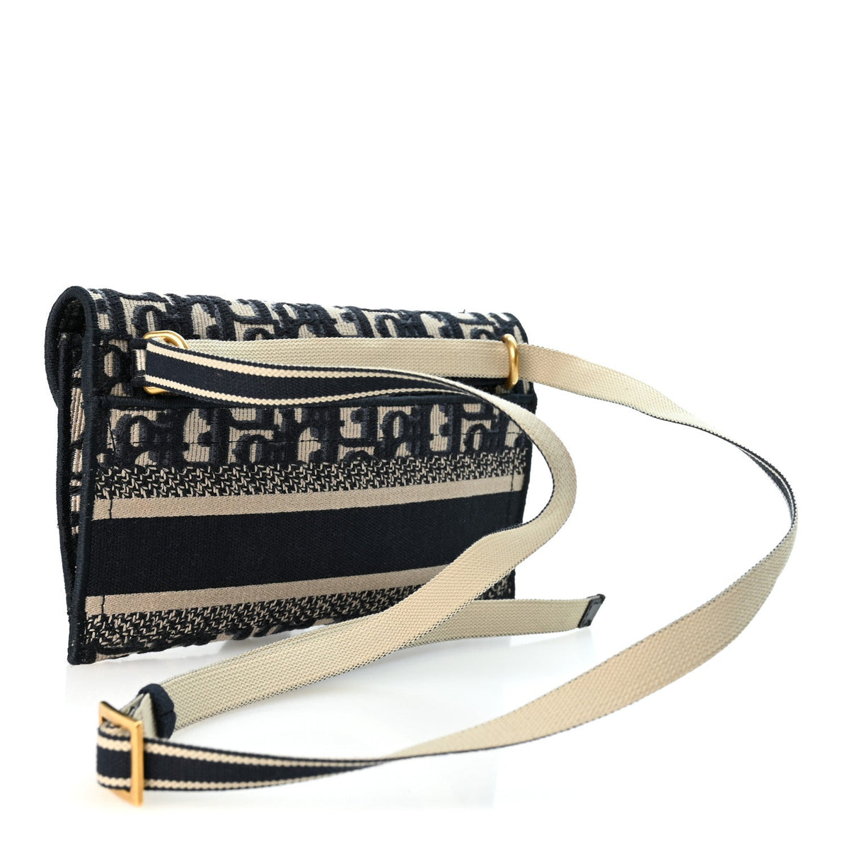 Christian Dior Oblique Slim Saddle Pouch Blue