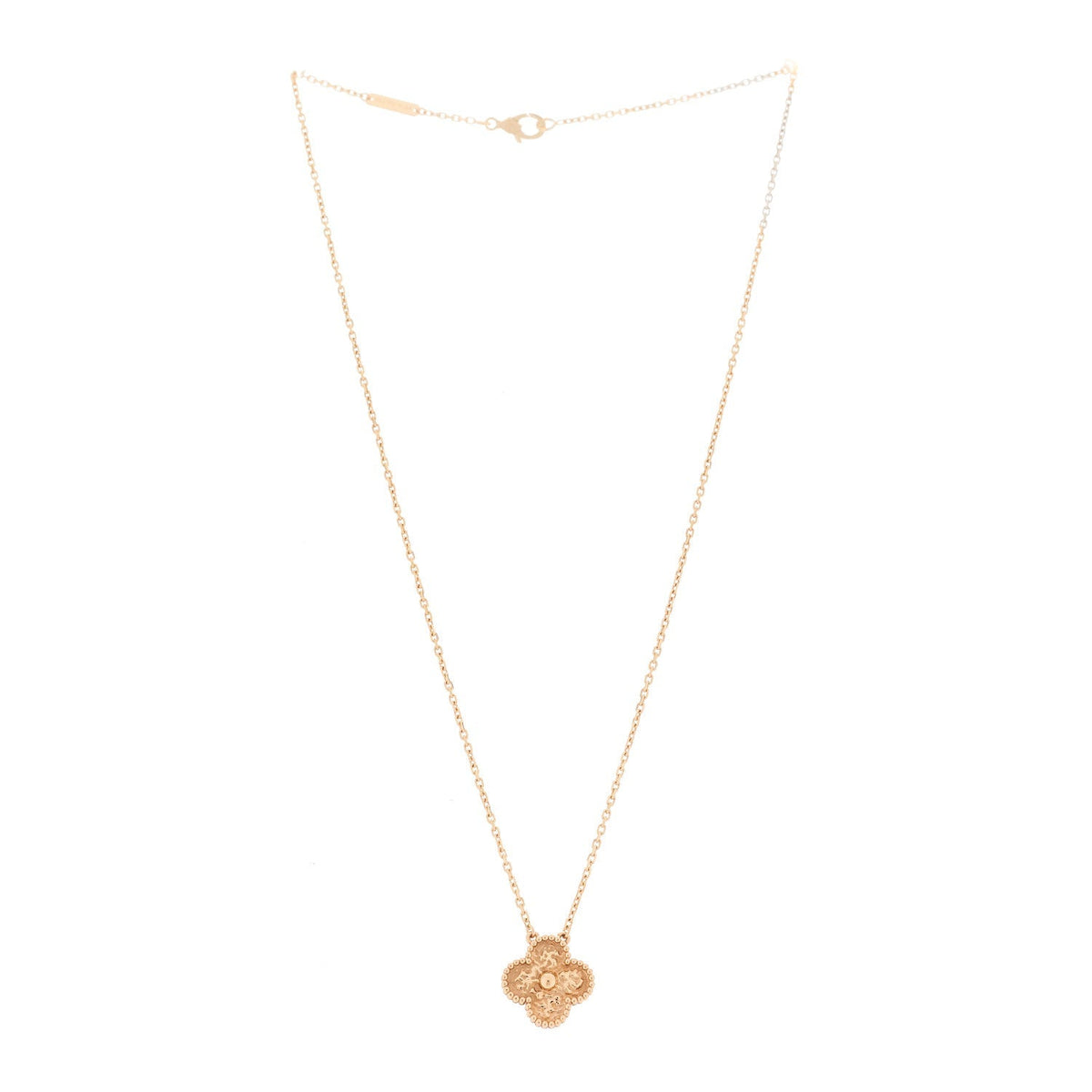 Van Cleef & Arpels 18K Rose Gold Vintage Alhambra Pendant Necklace