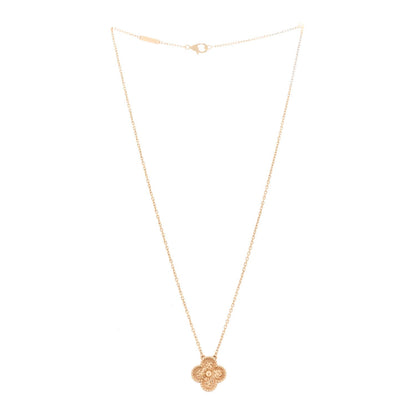 Van Cleef & Arpels 18K Rose Gold Vintage Alhambra Pendant Necklace