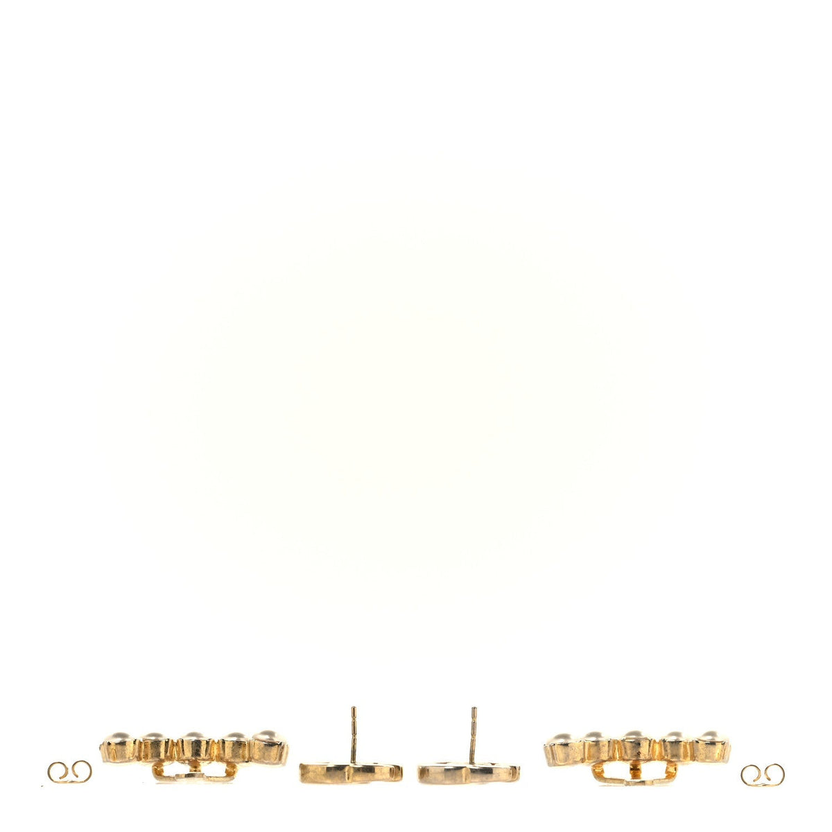 Gucci Metal Pearl Double G Drop Earrings Gold