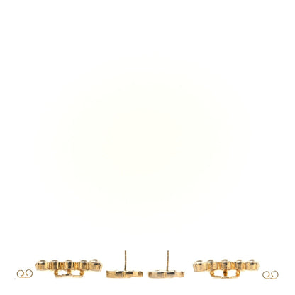 Gucci Metal Pearl Double G Drop Earrings Gold
