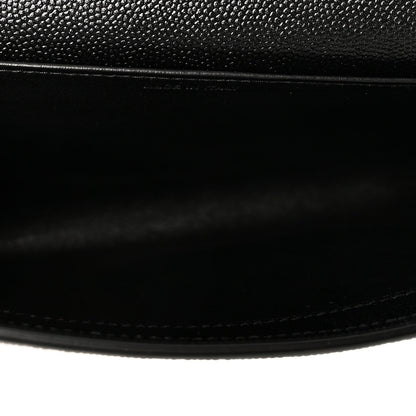 Saint Laurent Grain de Poudre Uptown Chain Wallet Black