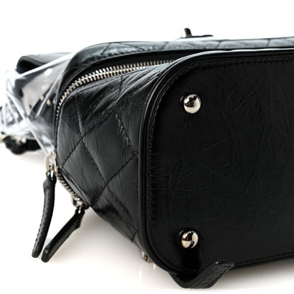 Chanel Crumpled Calfskin PVC Quilted Backpack Black