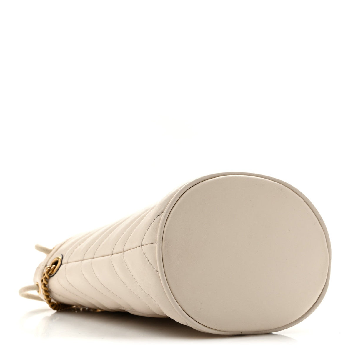 Gucci Calfskin Matelasse Mini GG Marmont 2.0 Bucket Bag White