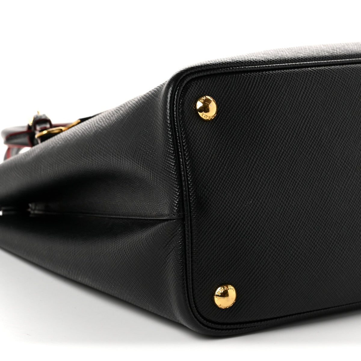 Prada Saffiano Cuir Small Double Bag Black Fuoco