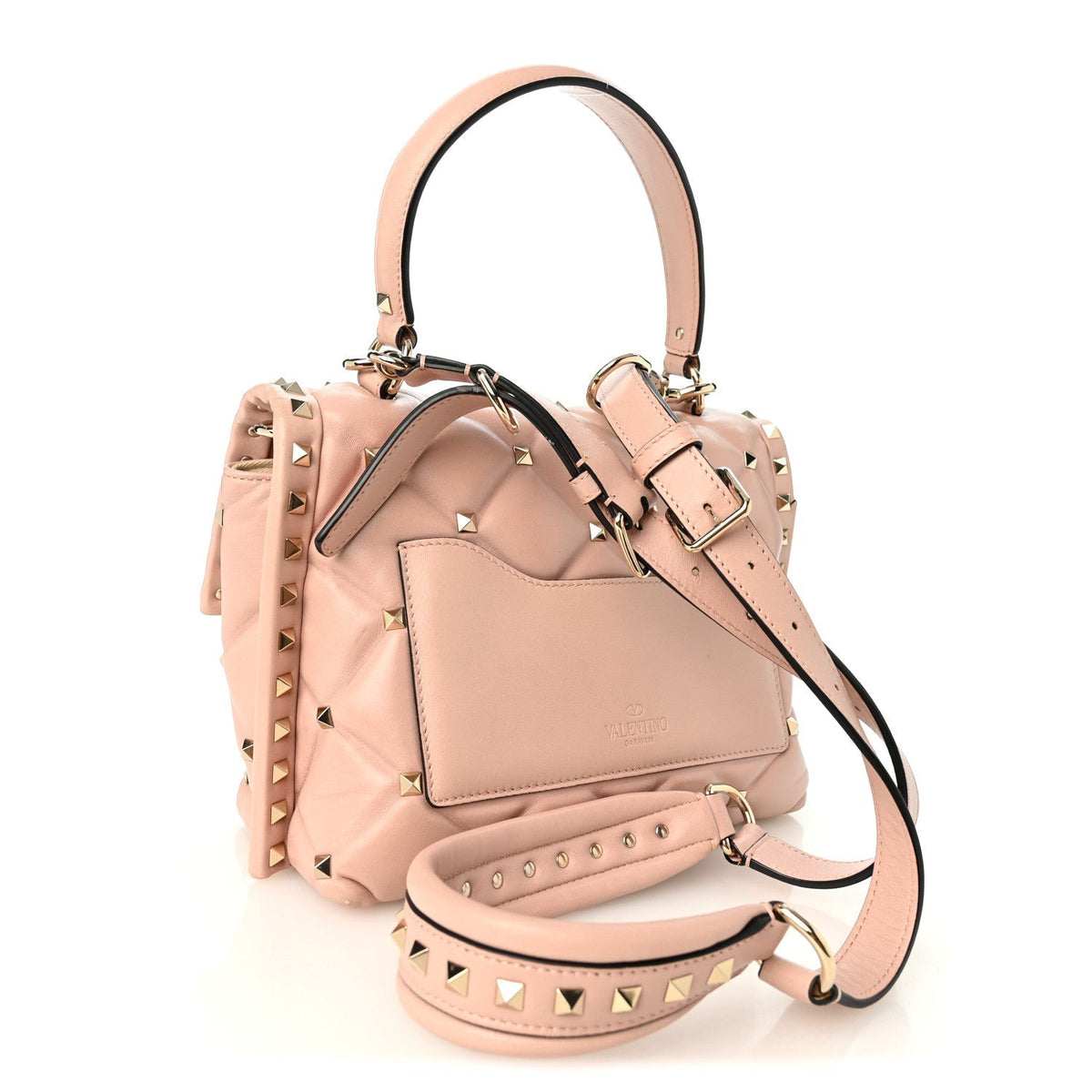 Valentino Garavani Nappa Medium Candystud Top Handle Bag Poudre 1984995