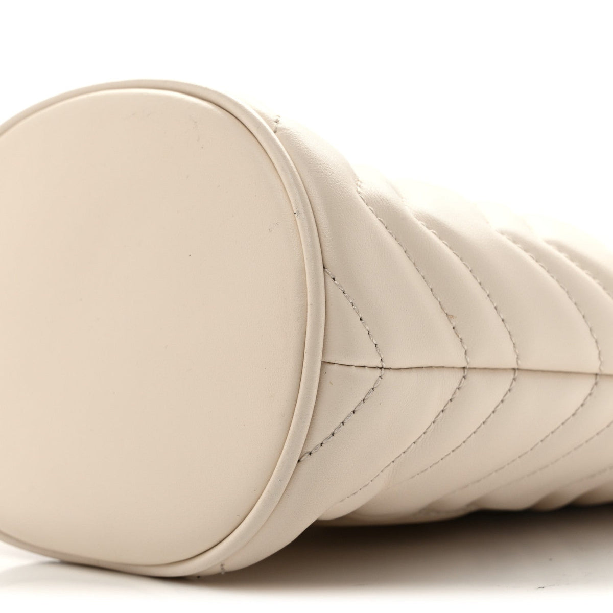 Gucci Calfskin Matelasse Mini GG Marmont 2.0 Bucket Bag White