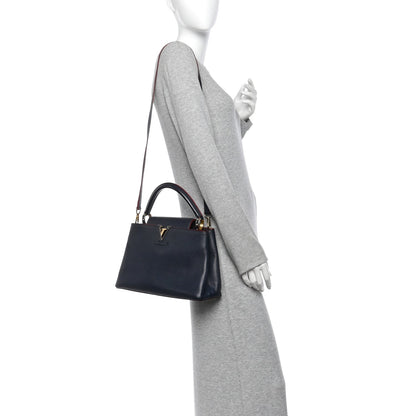 Louis Vuitton Taurillon Capucines PM Marine Rouge