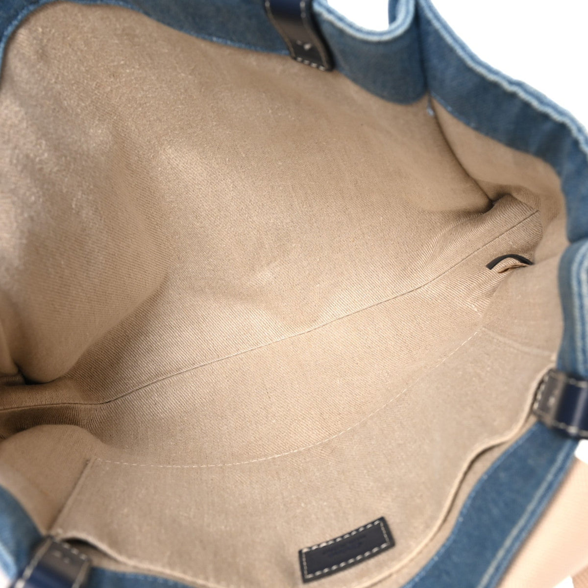 Chloe Denim Shiny Calfskin Medium Woody Ribbon Tote Navy