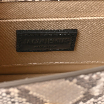 Jacquemus Snakeskin Le Chiquito Boucle Moyen Beige