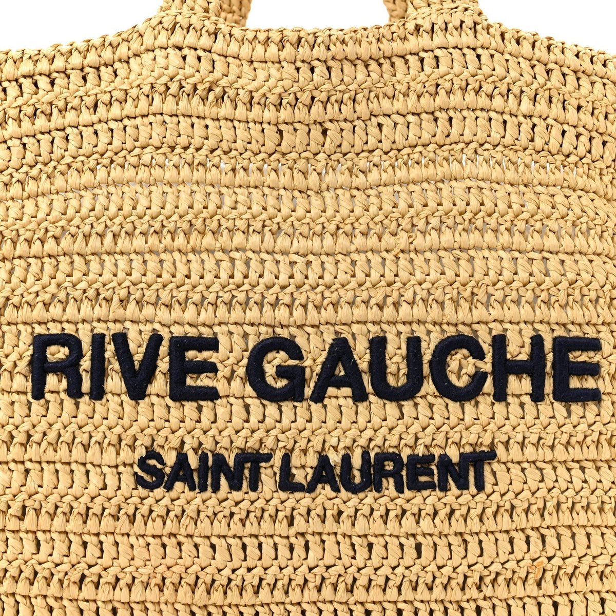 Saint Laurent Raffia Rive Gauche Tote Natural