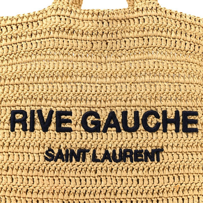 Saint Laurent Raffia Rive Gauche Tote Natural