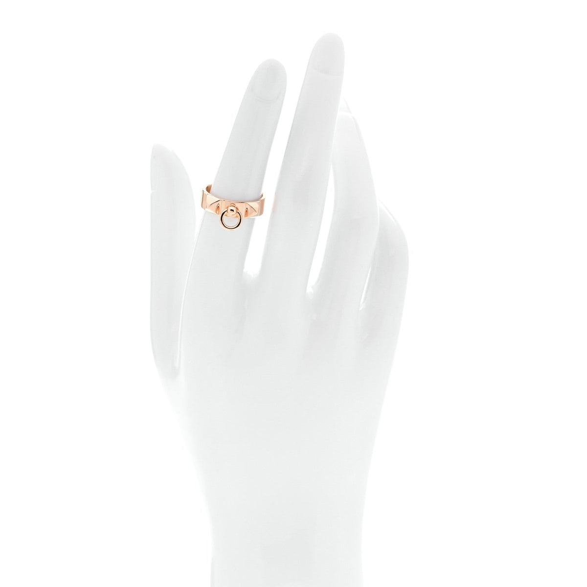 Hermes 18K Rose Gold PM Collier De Chien Ring