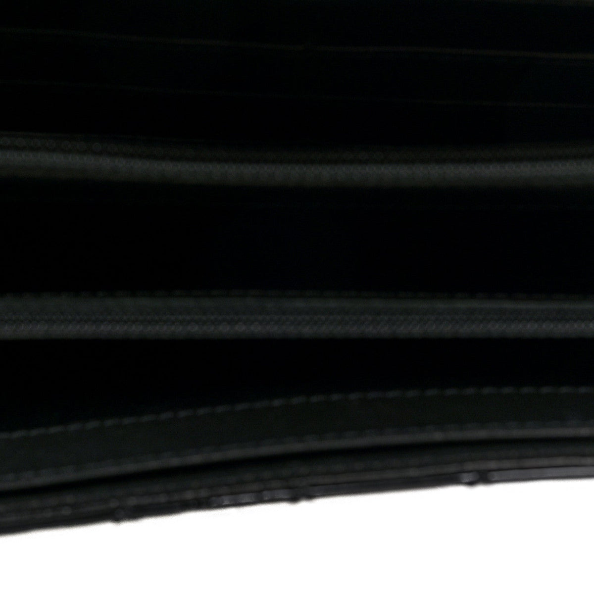 Chanel Patent Calfskin Quilted Flap Clutch With Chain Black