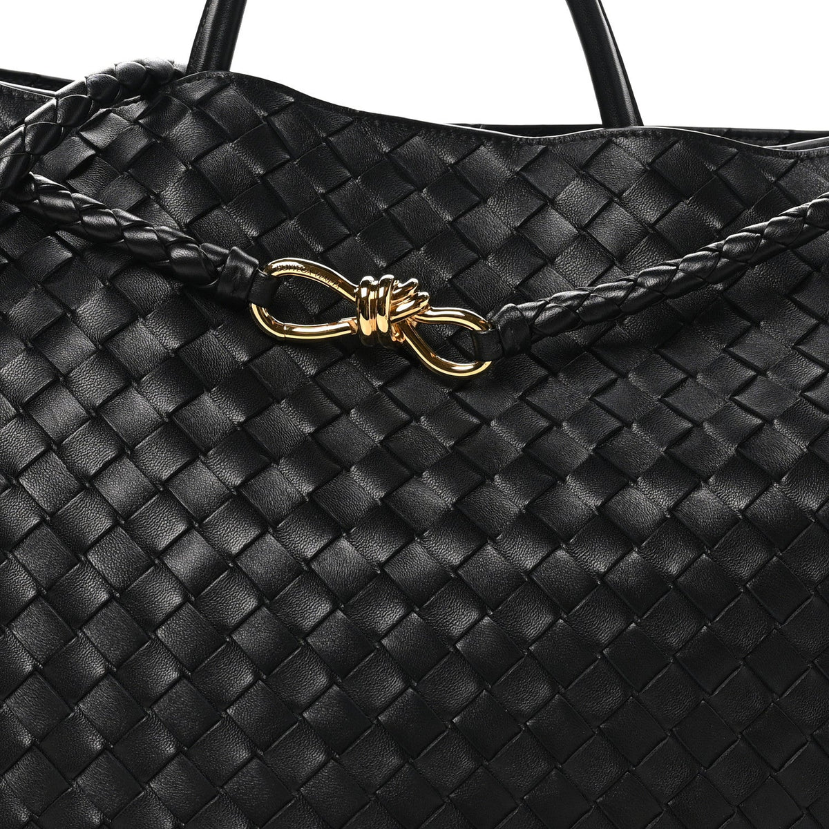 Bottega Veneta Nappa Intrecciato Large Andiamo Shoulder Bag Black