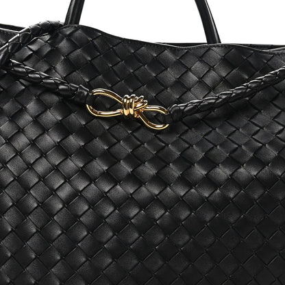 Bottega Veneta Nappa Intrecciato Large Andiamo Shoulder Bag Black