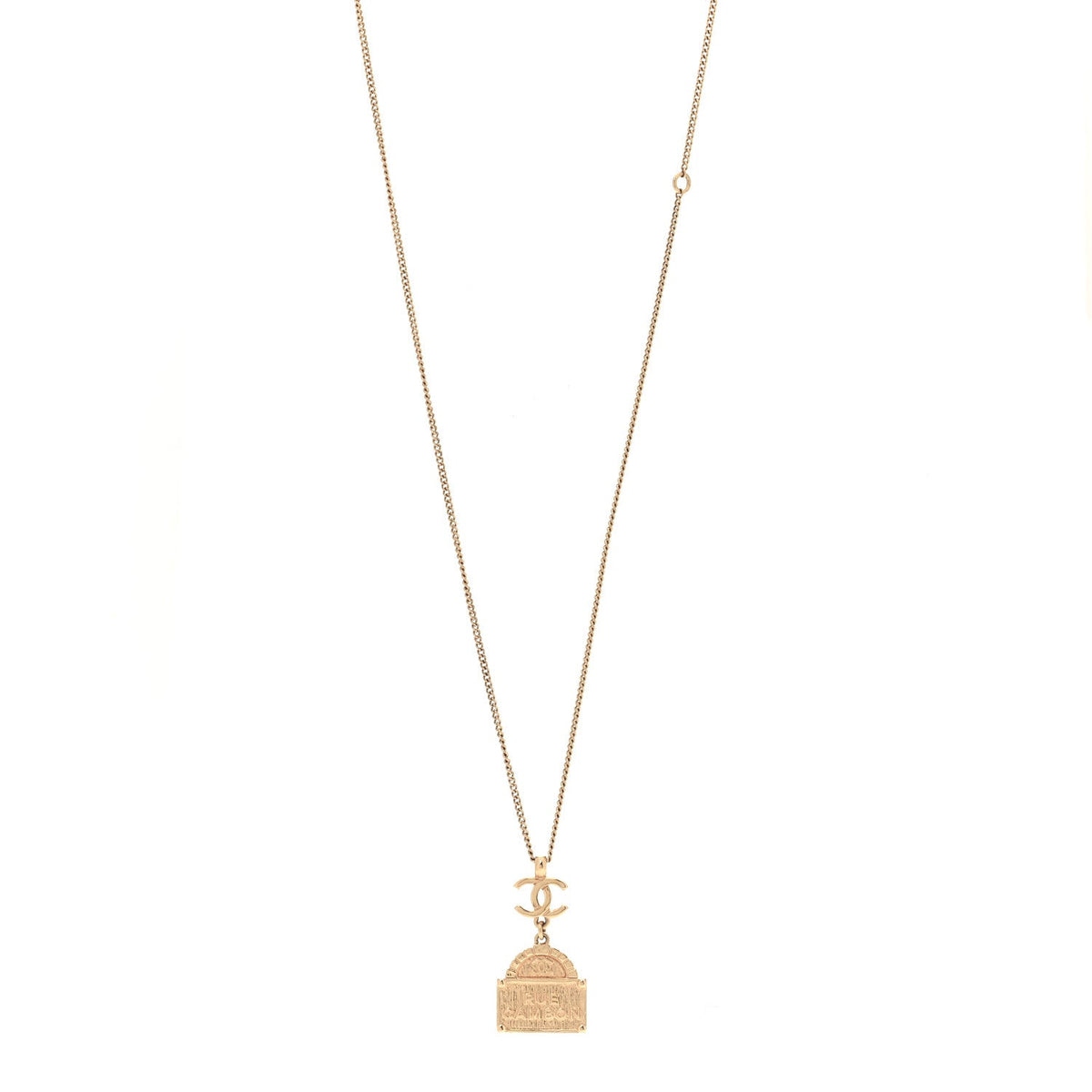 Chanel Metal CC Rue Cambon Necklace Gold