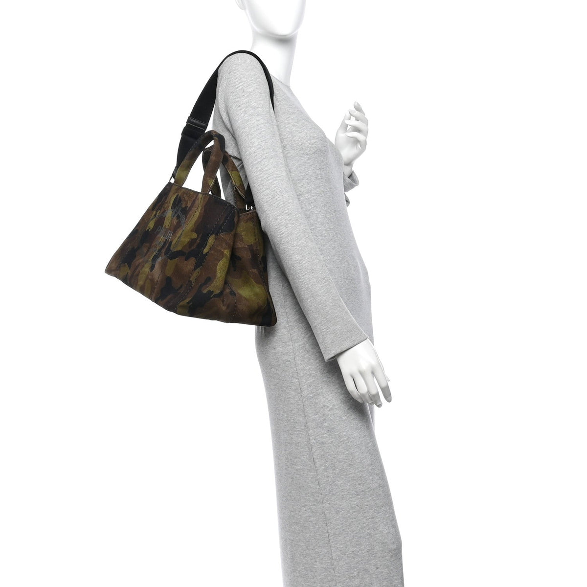 Prada Canapa Camouflage Logo Tote Mimetico