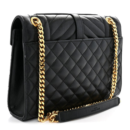Saint Laurent Calfskin Medium Monogram Satchel Black 1983737