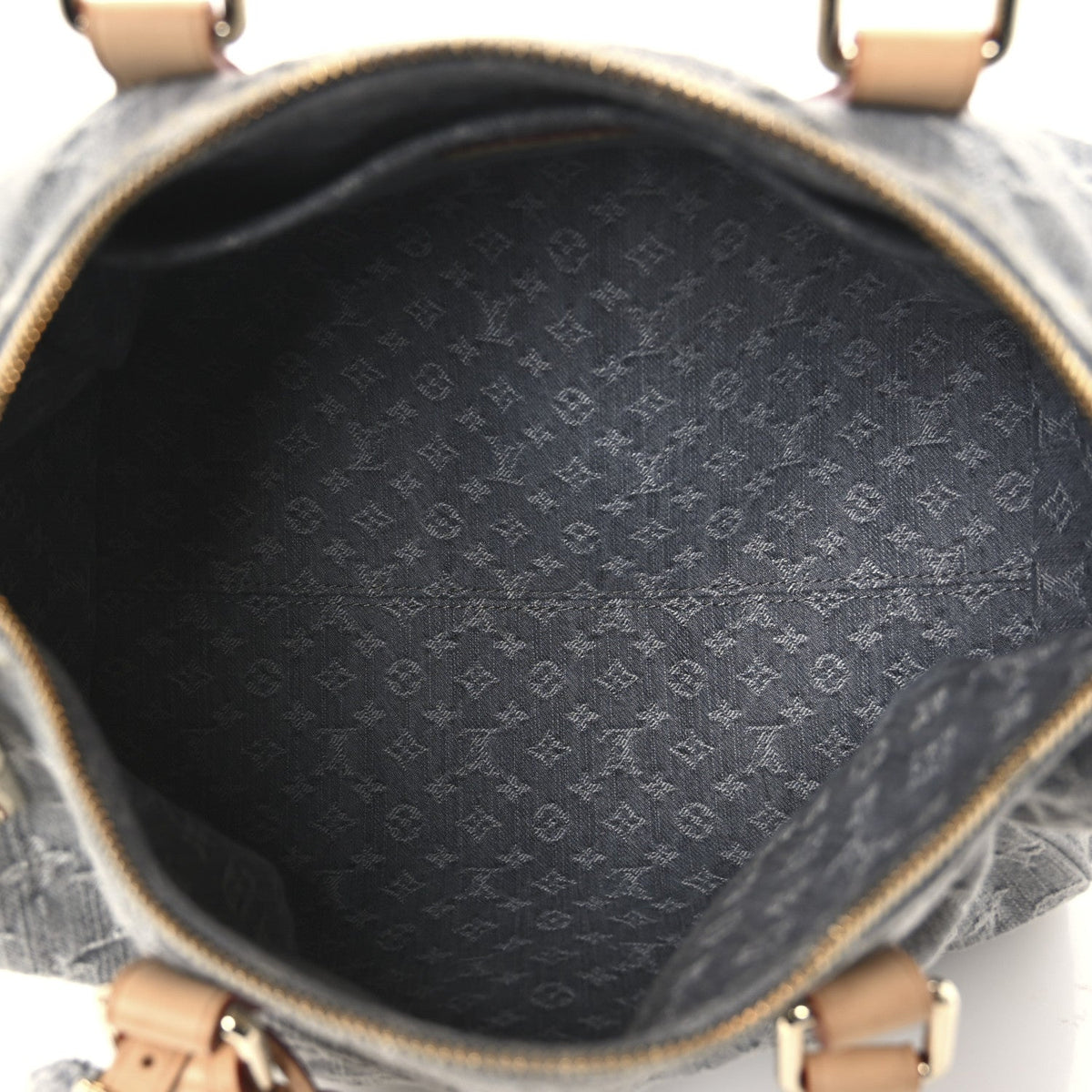 Louis Vuitton Monogram Denim Speedy Soft 30 Washed Gray