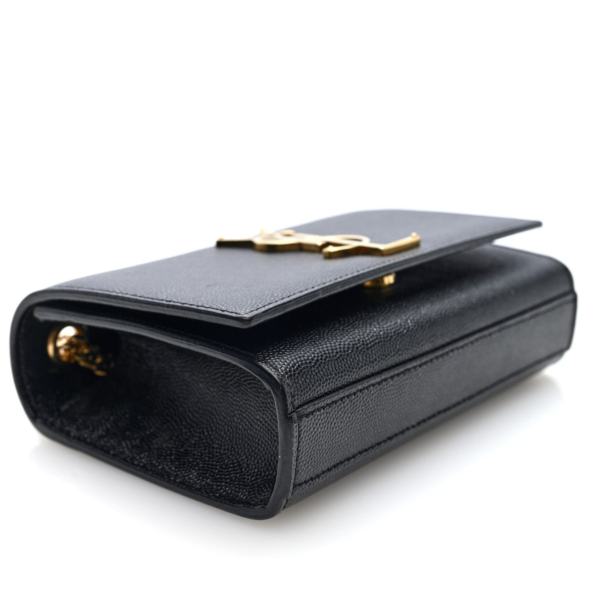 Saint Laurent Grain De Poudre Small Monogram Kate Satchel Black