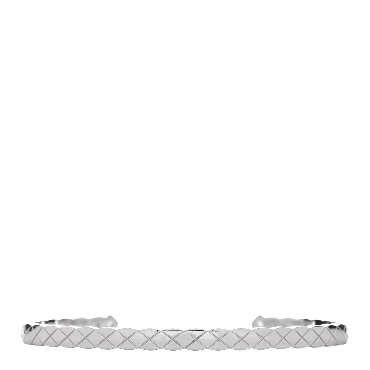 Chanel 18K White Gold Diamond Coco Crush Cuff Bracelet S