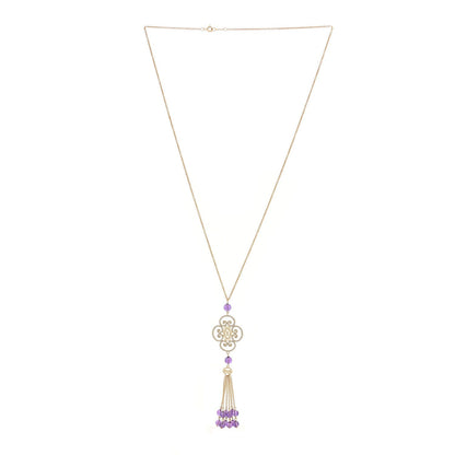 Tiffany 18K Yellow Gold Diamond Amethyst Paloma Picasso Goldoni Necklace