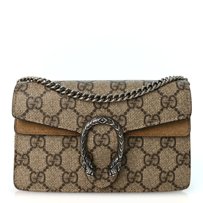 Gucci GG Supreme Monogram Super Mini Dionysus Shoulder Bag Taupe