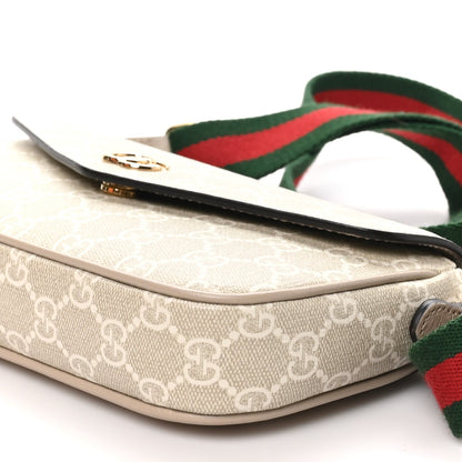 Gucci GG Supreme Calfskin Mini Ophidia Envelope Shoulder Bag White