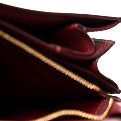Celine Box Calfskin Medium Classic Box Flap Bag Burgundy