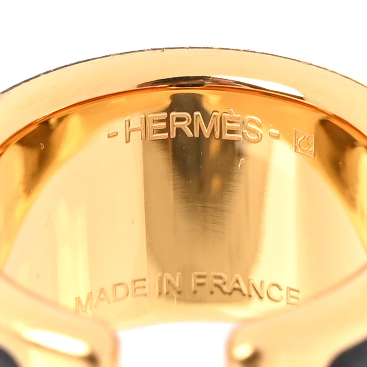Hermes Madame Calfskin Large Olympe Ring XS Black