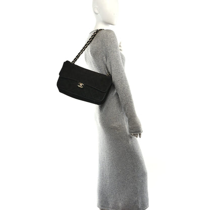 Chanel Suede Calfskin Small Souplissimo Maxi Flap Black