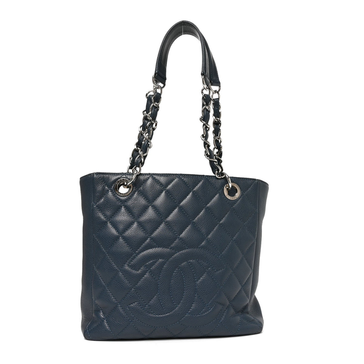 Chanel Caviar Quilted Petit Shopping Tote PST Blue