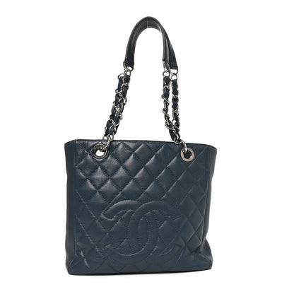 Chanel Caviar Quilted Petit Shopping Tote PST Blue