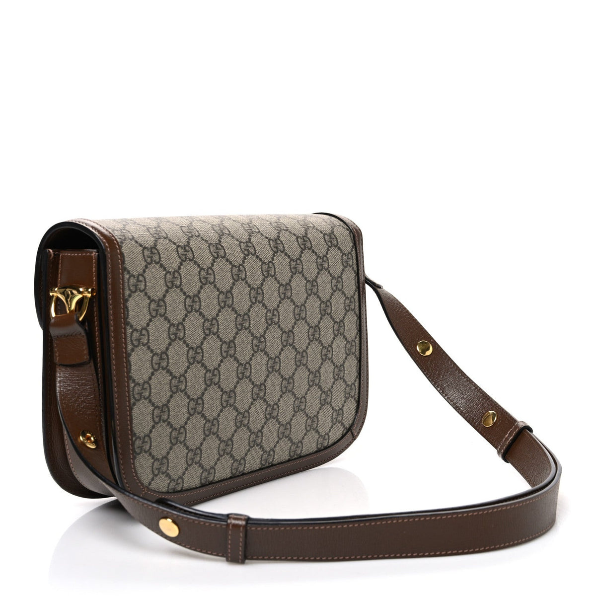 Gucci GG Supreme Monogram Horsebit 1955 Shoulder Bag Beige Brown Sugar