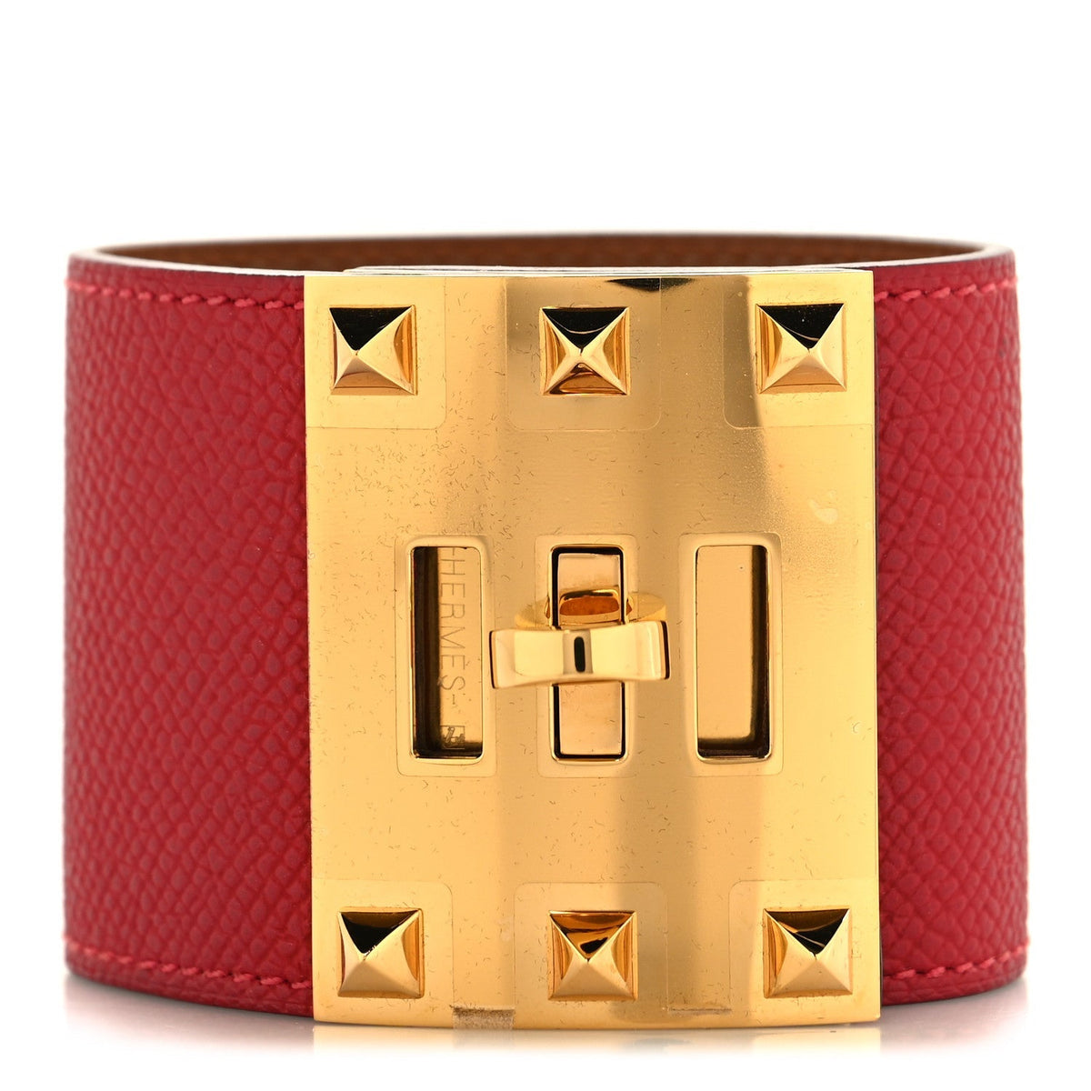 Hermès Epsom Kelly Extreme Dog Bracelet S Rouge Casaque