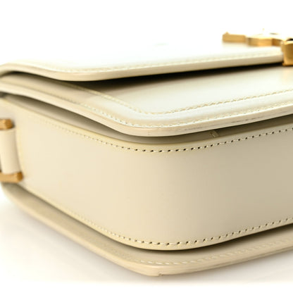 Saint Laurent Box Calfskin Monogram Medium Solferino Satchel Crema Soft