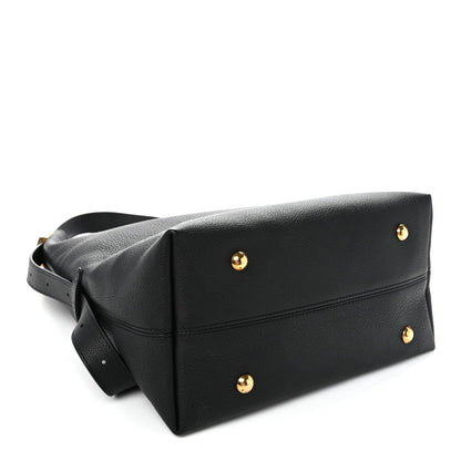 Louis Vuitton Grained Calfskin Low Key Hobo MM Black