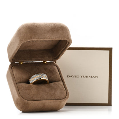 David Yurman 18K Yellow Gold Diamond 8mm Armory Band Ring 57 8