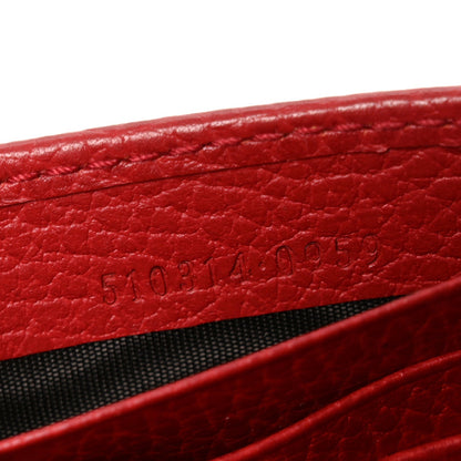 Gucci Dollar Calfskin Interlocking G Chain Wallet Red