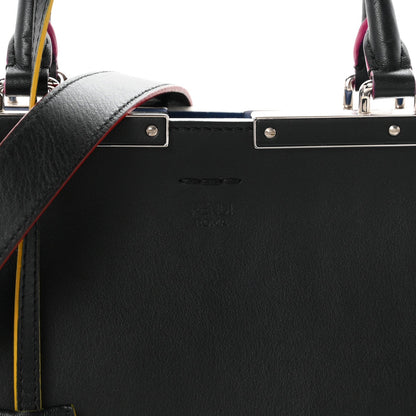 Fendi Vitello Dolce Shiny Nappa Petite 3Jours Tote Black Iris